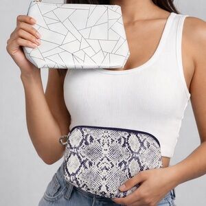 Estée Lauder & Lancôme Cosmetic Makeup Pouches Zip Bags Bundle of 2